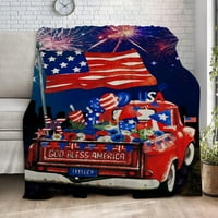 Мемориален ден американско одеяло размито, супер меки одеяла за диван, легло и диван-уютно, плюшено одеяло алтернатива