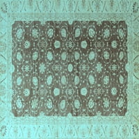 Ahgly Company вътрешен правоъгълник Ориентал светлосини традиционни килими, 4 '6'
