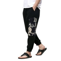 Chinos Slim Fit размити мъжки ежедневни сплайс отпечатани панталони панталони разхлабени теглене на разхлабени джобни панталони модни панталони с дължина на глезена с дължина