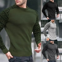 Мъжки основен обикновен топъл тениска с дълъг ръкав блуза пуловер върши мускулен фитнес