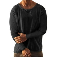 Мъжки Ежедневни Мода Кръг Врата Дълъг Ръкав Пуловер Дишаща Риза Блуза Върхове