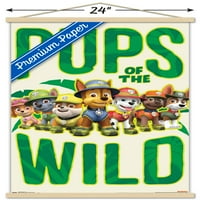 Nickelodeon Paw Patrol - плакат за дива стена с дървена магнитна рамка, 22.375 34