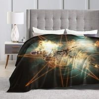 Douzhe Ultra-Soft Micro Fleece Lightweight Flannel Bed Bendet, Science Fiction Robot Cyborg Print Уютни одеяла за топли хвърляния, 40 x30