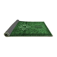 Ahgly Company Indoor Rectangle Persian Emerald Green Traditional Area Cugs, 5 '7'