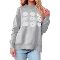 Pedort огромни пуловери за жени модерни меки плетени пуловери с дълъг ръкав сиво, m