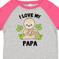 Мастически сладък ленив обичам моя татко със зелени листа подарък за малко дете или тениска за момиче