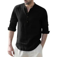 Authormvch Cardigan за мъже мъжки ежедневна солидна тениска джоб джобни тениски с яка на тениска женски върхове черни черни