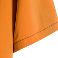 Uorcsa Plus Size Топилен блуса -ежедневна стойка яка Популярна ваканция Лятна мода Мъжки мъжки тениска тениска оранжева