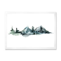 Дизайнарт минималистична елхова гора и зимни планини