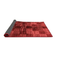 Ahgly Company Indoor Rectangle Checkered Red Modern Area Rugs, 8 '10'