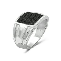 Бижутериклуб черни диамантени пръстени За Мъже-0. Истински черен диамантен пръстен за мъже-хипоалергенен Сребърен пръстен за мъже - истински диамантени Мъжки пръстени изявление пръстен-луксозни подаръци за него