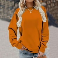 Royallove Women's Fashion Casual Long Lonege Solid Cround Thryt Thry Thry Pullover