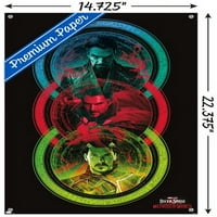 Marvel Doctor Strange в мултиверса на лудостта - плакат на Tricolor Stall с бутални щифтове, 14.725 22.375