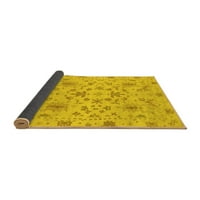 Ahgly Company Indoor Rectangle Oriental Yellow Traditional Area Rugs, 2 '5'