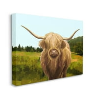 Ступел индустрии Хайланд едър рогат добитък пасища Ферма живопис галерия увити платно печат стена изкуство, дизайн от Зивей ли
