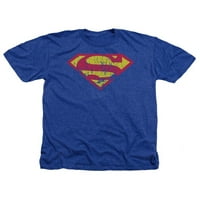 Superman DC Comics Superhero затруднен класически S щит за възрастен хедър тениска