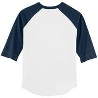 Младежки мъничко бяло флот Ню Йорк Янкис пролетни тренировки 3 4-ръкав тениска Raglan