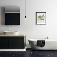 Ступел индустрии тропически Фламинго вана растения графично изкуство струя черно плаваща рамка платно печат стена изкуство, дизайн от Зивей ли