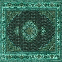 Ahgly Company вътрешен правоъгълник медальон тюркоазено сини традиционни килими, 5 '7'