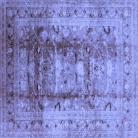 Ahgly Company Indoor Rectangle Oriental Blue Traditional Area Rugs, 7 '10'