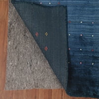 Племенна колекция, тъмносин и блус племенна зона килим 9 '8' '7' 9 '', ориенталски копринен килим