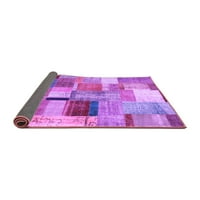 Ahgly Company Indoor Rectangle Packwork Purple Transitional Area Rugs, 8 '12'