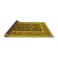 Ahgly Company Indoor Rectangle Oriental Yellow Industrial Area Rugs, 8 '10'